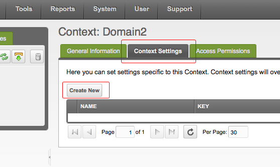 Location of Context Settings